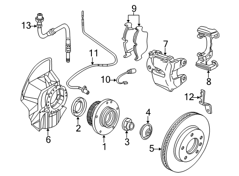 2006 BMW Z4 Front Brakes Brake Hose Front Diagram for 34327837484