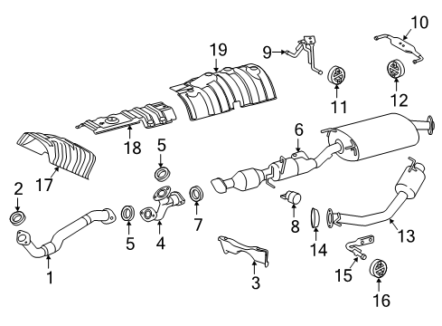 2018 Lexus RX450hL Exhaust Components Front Exhaust Pipe Sub-Assembly No.3 Diagram for 17403-31180