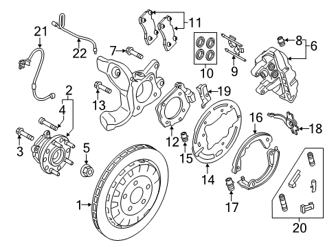 2020 Ford Mustang Brake Components Front Pads Diagram for FR3Z-2001-A