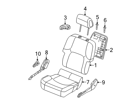 2016 Nissan Frontier Passenger Seat Components Cushion Assembly - Front Seat Diagram for 87300-9AL2C