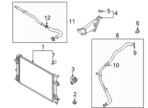 2022 Kia Niro EV Radiator & Components Hose Assembly-Radiator, U Diagram for 25414K4000