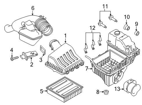 2011 Ford F-150 Filters Air Inlet Assembly Diagram for BL3Z-9B659-A