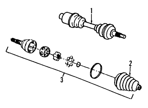 1996 Chevrolet Beretta Front Axle Shafts & Joints, Drive Axles Front Wheel Drive Shaft Kit Diagram for 26051149