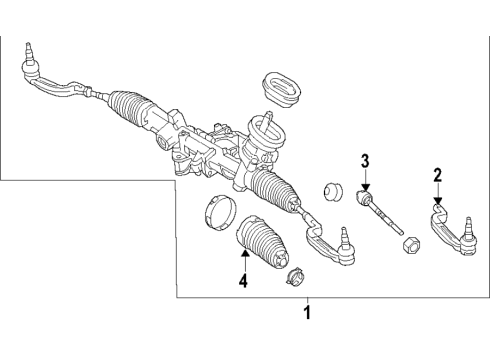 2020 Nissan Rogue Sport Steering Column & Wheel, Steering Gear & Linkage Gear Assy-Steering Diagram for 48010-4BA0A