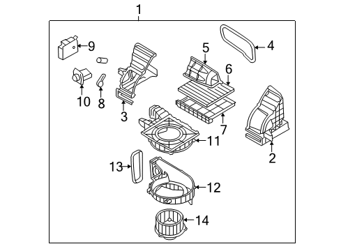 2011 Kia Rio Blower Motor & Fan Blower Motor Assembly Diagram for 971131G000