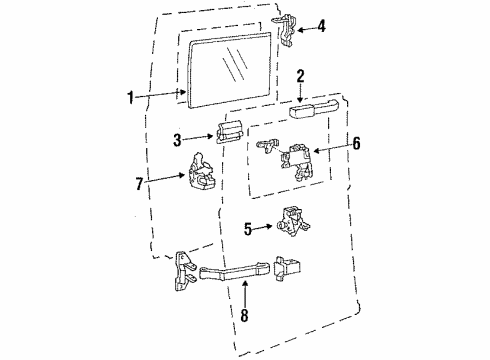1990 Ford E-150 Econoline Door - Hardware Lock Diagram for E8UZ1543289A