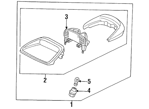 1996 Honda Accord High Mount Lamps Light Assy., High Mount Stop *NH178L* (EXCEL CHARCOAL) Diagram for 34270-SV4-A01ZB