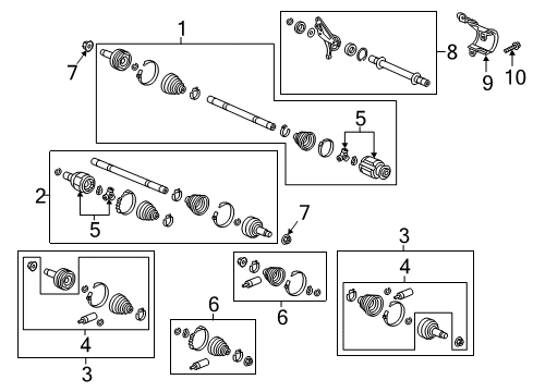 2020 Honda Odyssey Drive Axles - Front JOINT SET, OUTBOARD Diagram for 44014-THR-305