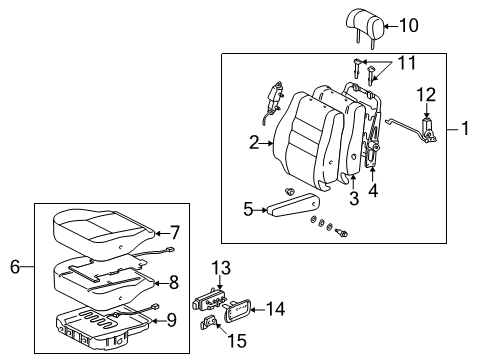 2004 Toyota Sequoia Power Seats Seat Back Cover Diagram for 71073-0C080-B0