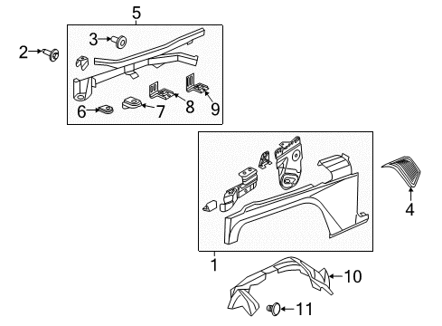 2018 Jeep Wrangler Fender & Components Shield-Splash Diagram for 68299171AB