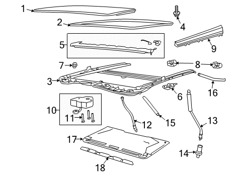 2008 Pontiac G8 Sunroof Cover Package Diagram for 92191862