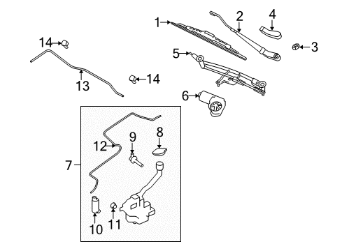 2008 Ford Taurus Wiper & Washer Components Wiper Blade Diagram for 8G1Z-17528-B