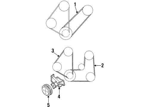 1997 Nissan 200SX Water Pump, Belts & Pulleys Pulley-Fan & Water Pump Diagram for 21051-0M300