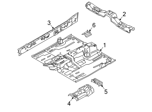 2008 Ford Focus Pillars, Rocker & Floor - Floor & Rails Front Floor Pan Diagram for 8S4Z-5411135-A