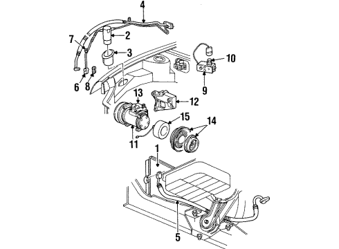 1997 Plymouth Neon A/C Condenser, Compressor & Lines Probe-Air Conditioning Diagram for 4644536