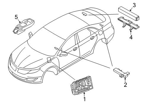 2020 Lincoln MKZ Alarm System Transmitter Diagram for JS7Z-15K601-B