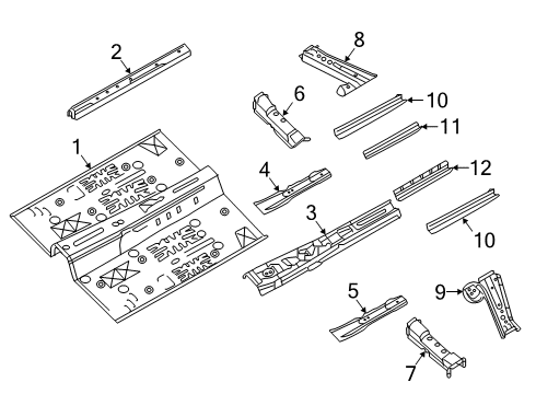 2021 INFINITI QX50 Floor & Rails Member Assembly-Side, Center RH Diagram for G5310-5NAMA