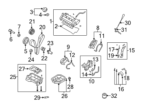 2009 Hyundai Santa Fe Filters Air Cleaner Filter Diagram for 28113-2B000