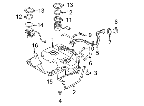 2006 Nissan Murano Senders Protector-Fuel Tank Diagram for 17285-CC21A