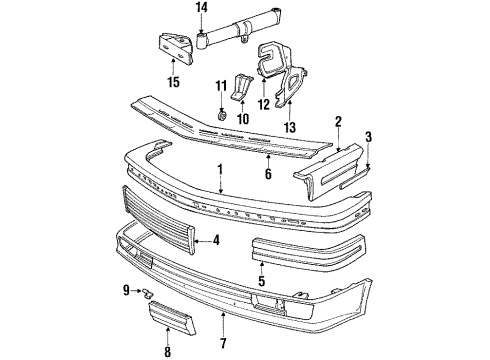 1987 BMW 635CSi Front Bumper Side Reflector Front Diagram for 63141360809