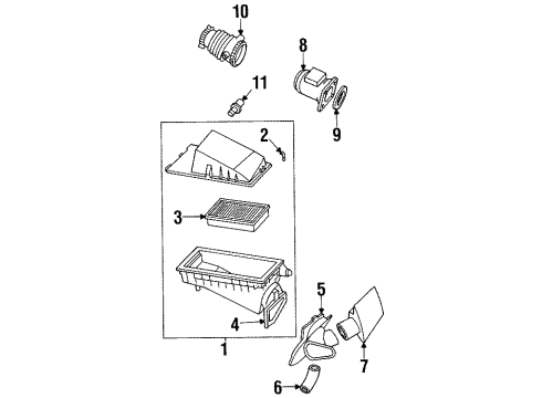 1999 Mercury Cougar Filters Air Mass Sensor Gasket Diagram for F77Z-9E931-AA