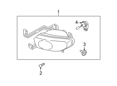 2004 Kia Spectra Chassis Electrical - Fog Lamps Front Fog Lamp Assembly, Right Diagram for 922022F000