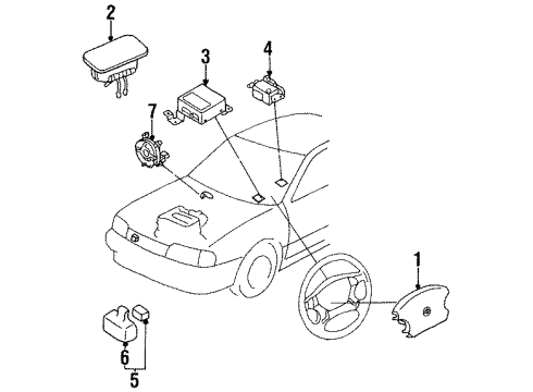 1995 Infiniti G20 Air Bag Components Sensor-Air Bag Diagram for B8556-78J00