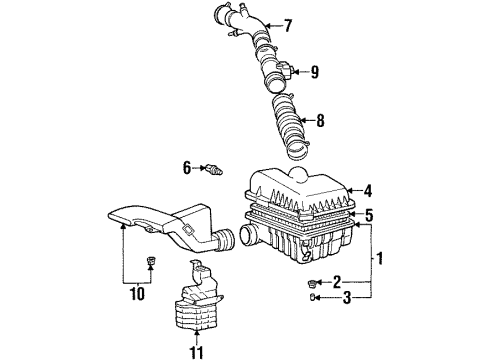 1998 Hyundai Tiburon Powertrain Control Duct Assembly-Air Diagram for 28210-23002