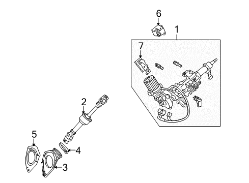 2010 Lexus RX450h Steering Column & Wheel, Steering Gear & Linkage Actuator Assy, Steering Lock Diagram for 45020-0E020