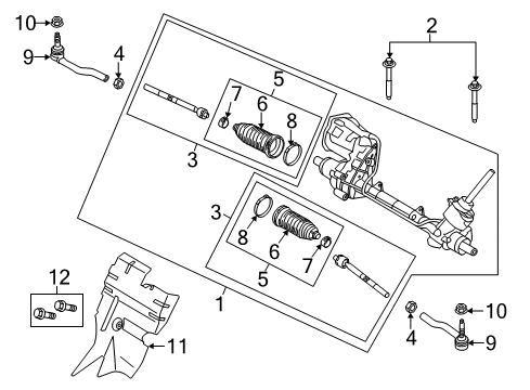 2013 Lincoln MKZ Steering Gear & Linkage Shield Diagram for DP5Z-6N634-A