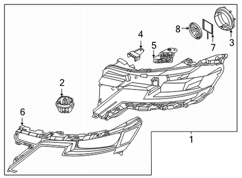2022 Kia Carnival Headlamp Components Lamp Assembly-Head, RH Diagram for 92102R0220