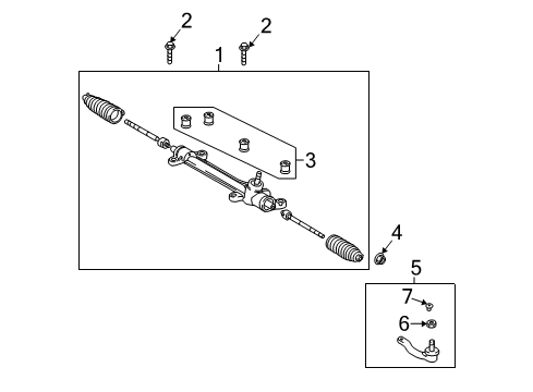 2009 Pontiac Vibe Steering Column & Wheel, Steering Gear & Linkage Gear, Steering Diagram for 19184329