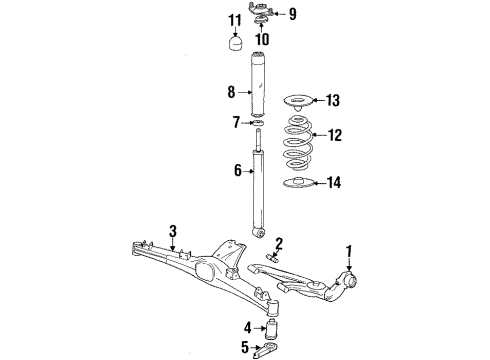 1987 BMW 325i Rear Suspension Rear Shock Absorber Diagram for 33521135888