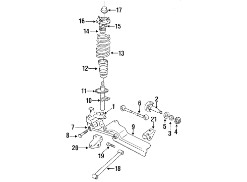 1995 Dodge Intrepid Rear Suspension Components, Stabilizer Bar Lat Link Diagram for 4582529