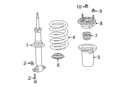 2020 GMC Sierra 1500 Struts & Components - Front Strut Diagram for 84721623