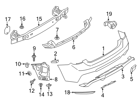 2019 BMW M2 Parking Aid Guide For Bumper, Side, Left Diagram for 51128062185