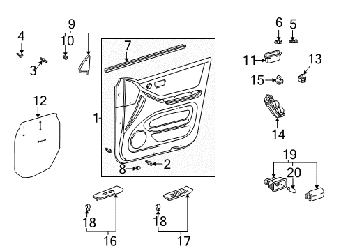 2001 Toyota Highlander Front Door Hole Cover Diagram for 67831-48020