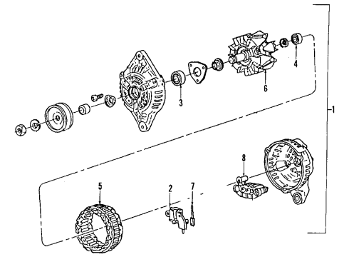 1990 Ford Probe Alternator Alternator Diagram for FO2Z10346G