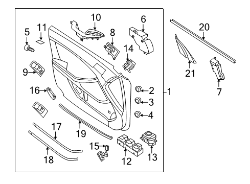 2011 Kia Optima Fuel Door Front Door Inside Handle Assembly, Right Diagram for 826202T000