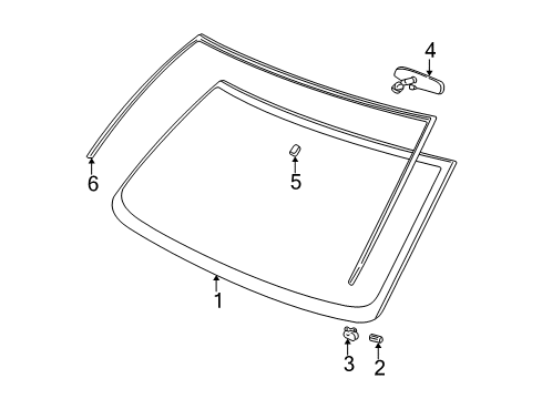 2019 Chevrolet Express 2500 Windshield Glass, Reveal Moldings Reveal Molding Diagram for 15120891