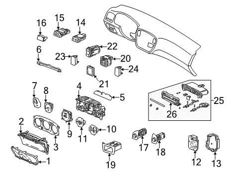 1997 Honda Civic Switches Switch Assembly, Door Diagram for 35400-SL4-013