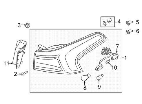 2021 Hyundai Santa Fe Bulbs FLANGE Cover-Rear Comb Outside Diagram for 92421-S2500