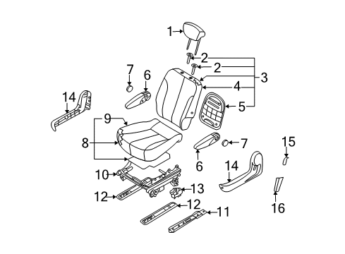 2010 Kia Sedona Rear Seat Components 2Nd Seat Armrest Assembly, Left Diagram for 899004D042AGU
