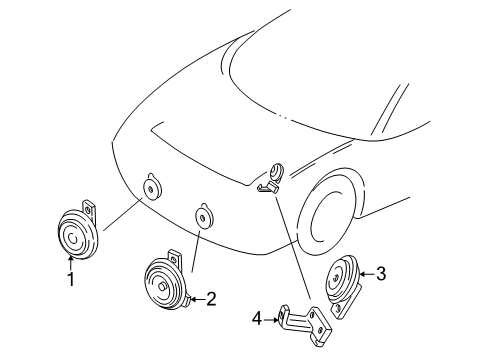 1997 Acura NSX Horn Horn Assembly (High) Diagram for 38150-SM4-921