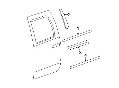 2018 Ram 1500 Exterior Trim - Rear Door WEATHERSTRIP-Rear Door Belt Outer Diagram for 55372139AI