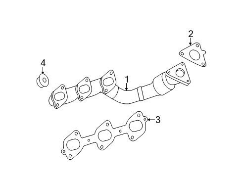 2008 Dodge Sprinter 2500 Exhaust Manifold Gasket-Exhaust Manifold Diagram for 68021682AA