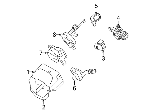 2008 Ford Focus Shroud, Switches & Levers Lower Shroud Diagram for 8S4Z-3530-AB