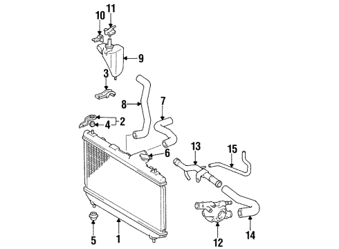 1997 Toyota Paseo Radiator & Components Radiator Diagram for 16400-11840