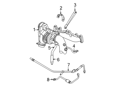 2003 Dodge Neon Turbocharger Tube-Turbo Oil Feed Diagram for 5045038AA
