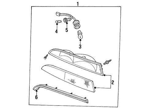 1993 Lincoln Mark VIII Side Marker & Signal Lamps Side Marker Lamp Diagram for F3LY-15A201-C